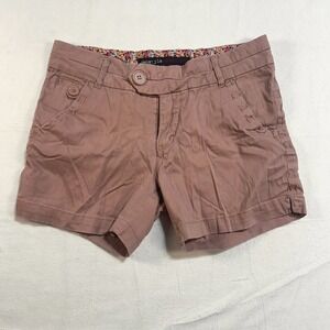 Y2K 00s Low Rise Women's Pink Cotton Blend Size 11 Casual Shorts Cuffed Hem VTG